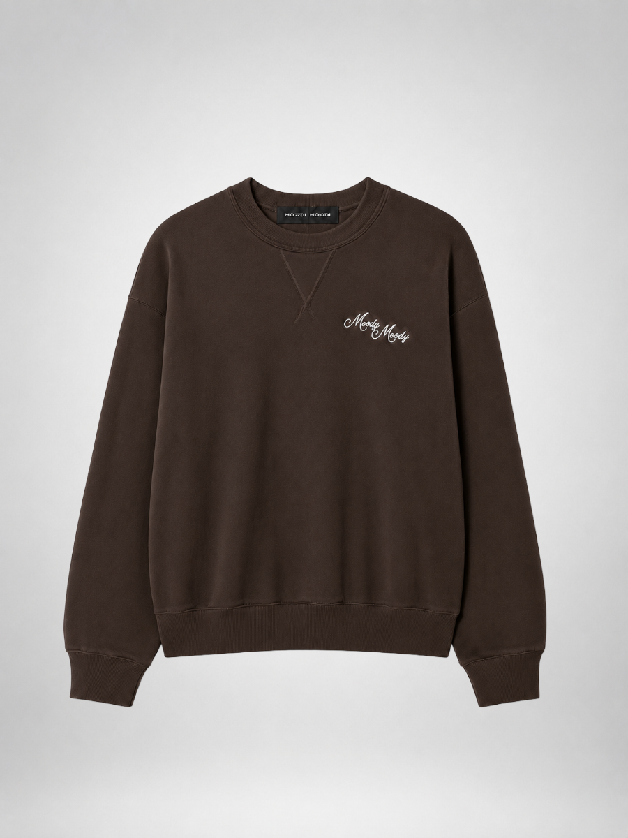 Signature Script Embroidered Sweatshirt DBR 대표 컷